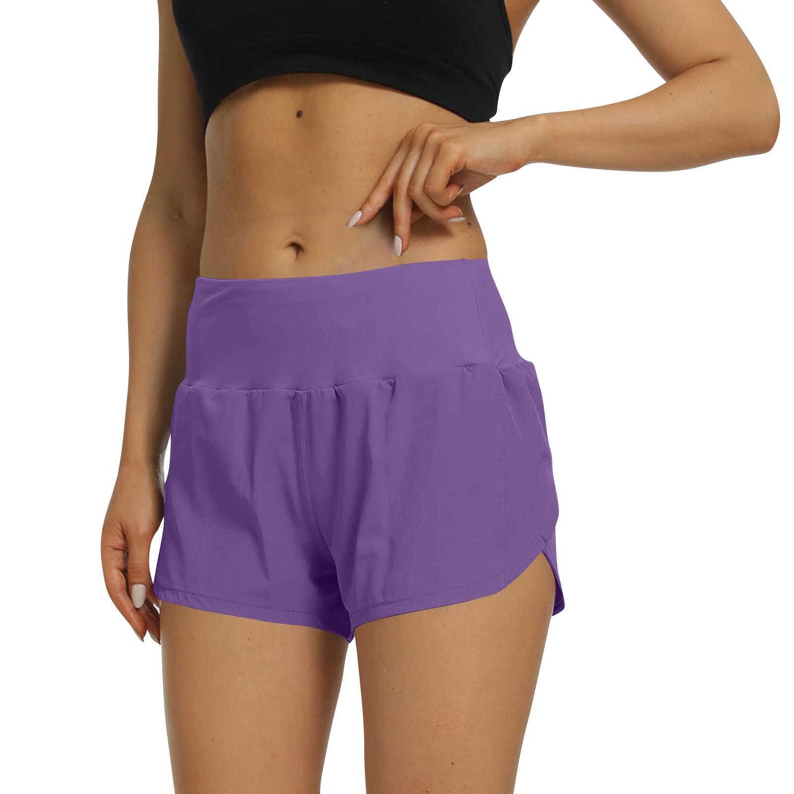 

Женские шорты для бега, спортивные шорты для активного отдыха с карманами S фиолетовый