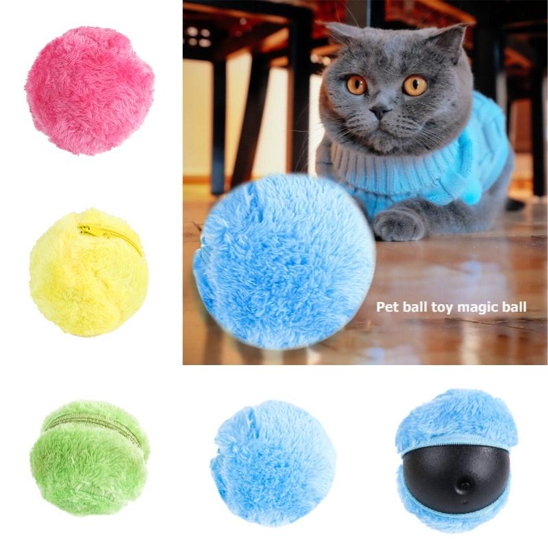 Interaktiver Plüschtierball für Hunde und Katzen Elektrisches Haustierspielzeug zur Linderung von Langeweile ABS-Kunststoff und Korallenfleece-Material 9cm/3.54in Größe