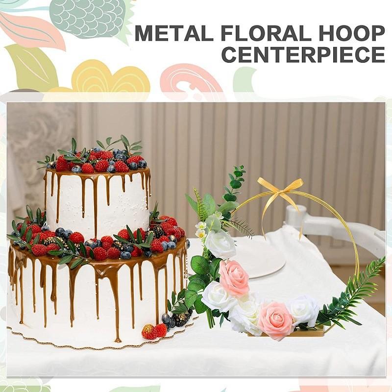 Handcrafted Metal Garland Wood Base With Gold Finish And Antislip Pads For Party Decorations