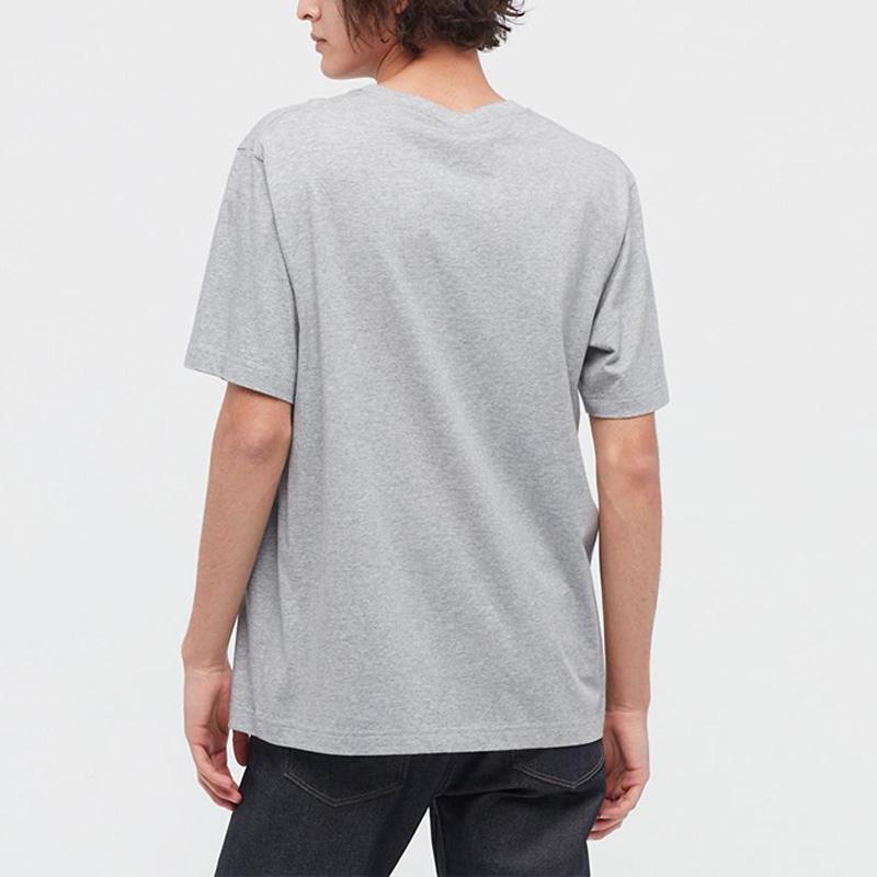 Uniqlo × Mickey Stands Collaboration UT Series Mickey Cartoon Print Casual T-Shirt Unisex Tops Gray 447191-03