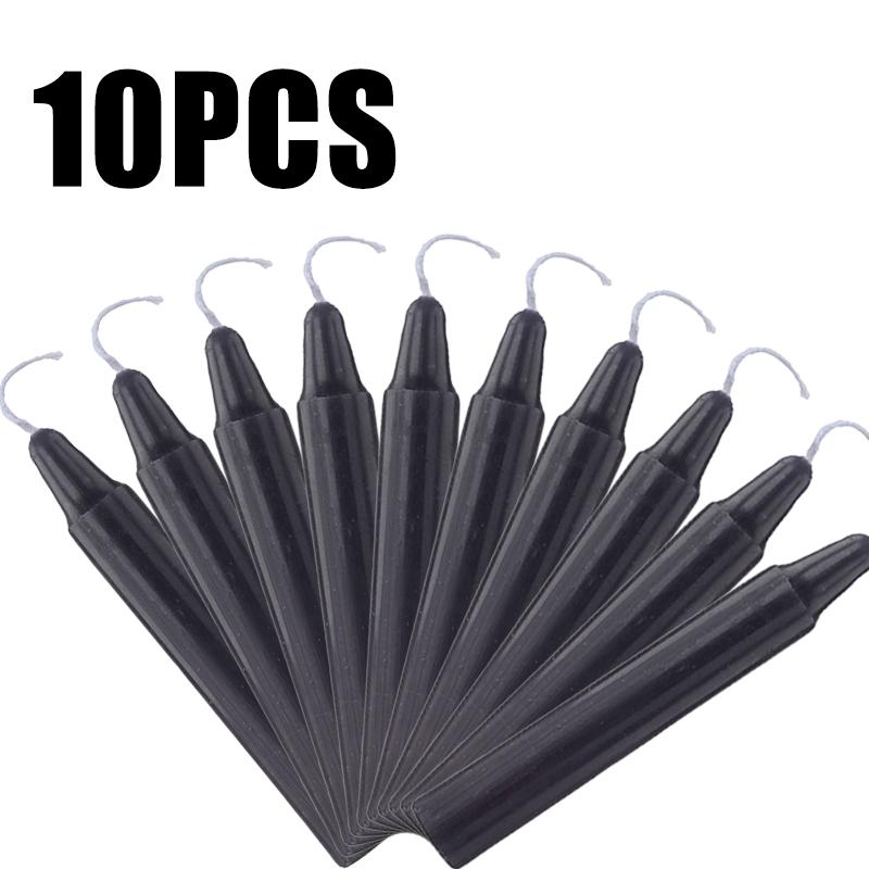 10Pcs Short Candle Sticks Unscented Cone Shape Suitable Christmas Wedding Birthday Decorations Ceremonies Magic Candle Games Etc