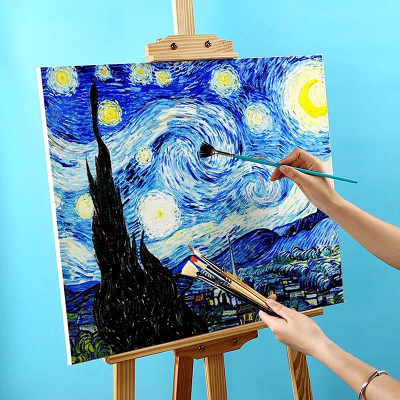 Toile d'artiste carrée blanche vierge pour toile, peinture à l'huile, cadre en bois