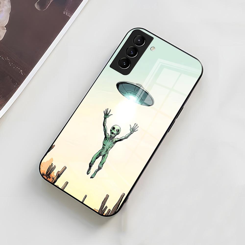 Funny Space UFO Alien Thing Phone Case For Samsung A56 A36 A26 A16 A15 A25 A35 A55 A14 A34 A24 A54 Glass Case