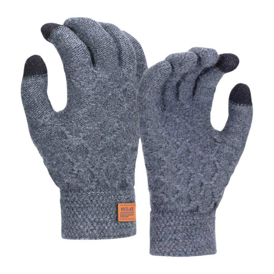 

Осенне-зимняя версия сенсорного экрана вязаные шерстяные плюс бархатные утолщенные перчатки для верховой езды для мужчин аксессуары подарки One Size серый