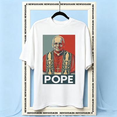 Paus Leo XIV Katholieke Christelijke T-shirt Dames Unisex Casual Katoenen Bedrukte T-shirts Volwassene Ronde Hals Zomer Buiten T-shirt
