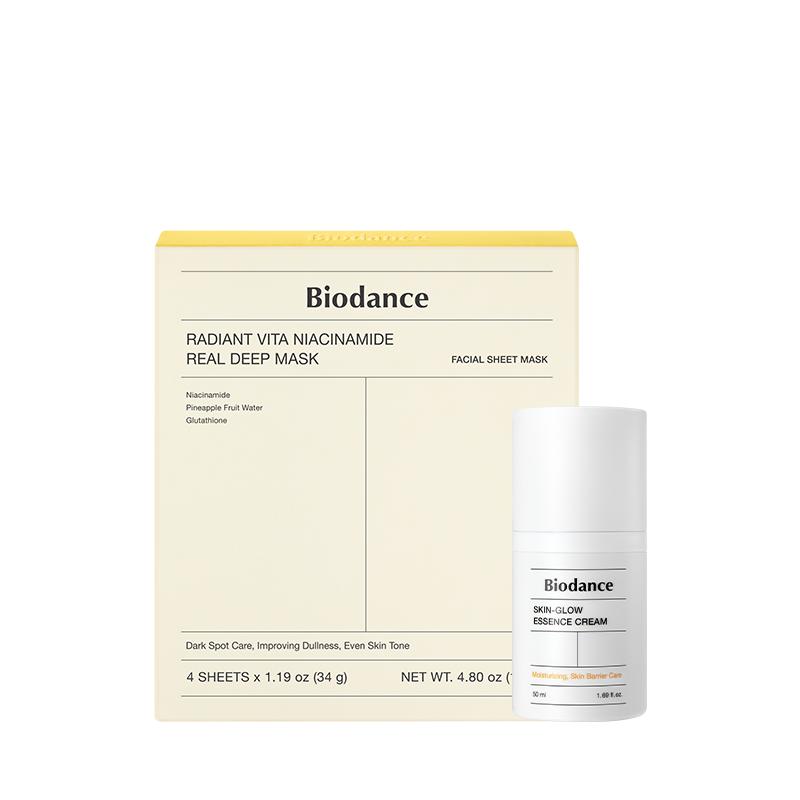 

Biodance Vita Mask 4pcs & Essence Cream 50mL Set Brightening Hydration Skincare Kit