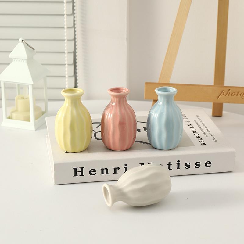 Mini Keramik Blumenvase Nordische Ästhetik Blumentopf Schreibtisch Ästhetische Blumenvasen Blumenarrangement Flasche Heimdekoration