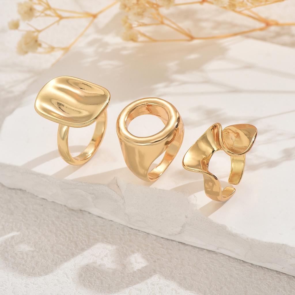 Wind women's ring, geometric irregular design, niche high-end sense, open index finger ring, versatile