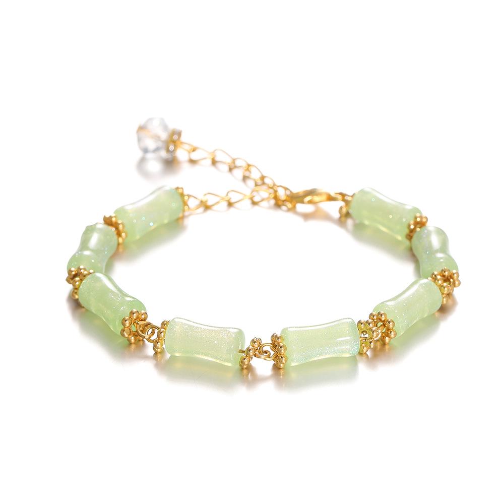 

Элегантный браслет из бусин в стиле бамбука: Свежий, Универсальный Женский Аксессуар 23cm Total Length