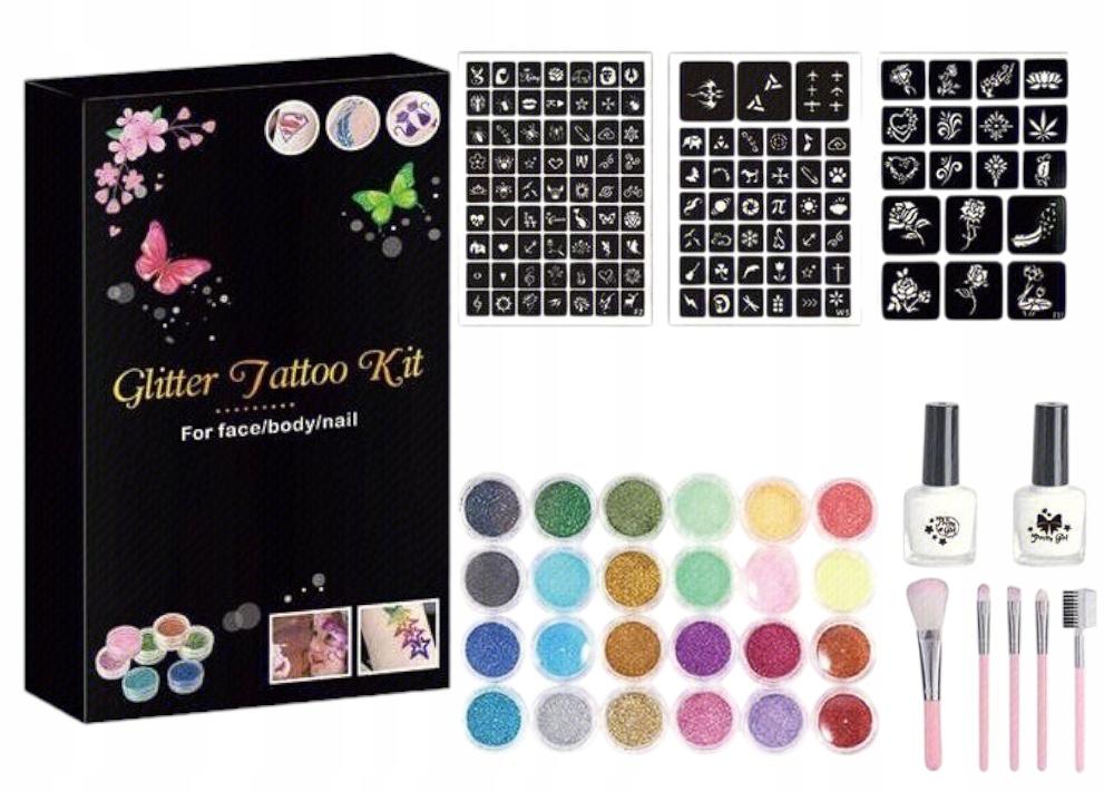 Creative Glitter Tattoo Kit XXL 120 Stencil Stickers