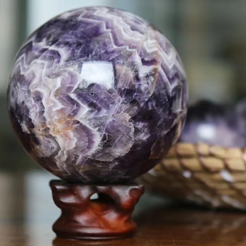 1PC natural dream amethyst ball quartz crystal sphere decorative Reiki healing 55-80mm healing crystals 118