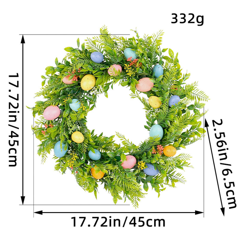Festival Garland Colorful Easter Egg Wreath Colorful Vine Decoration Decorative Holiday Hanging Ornament For Wedding Decor Door