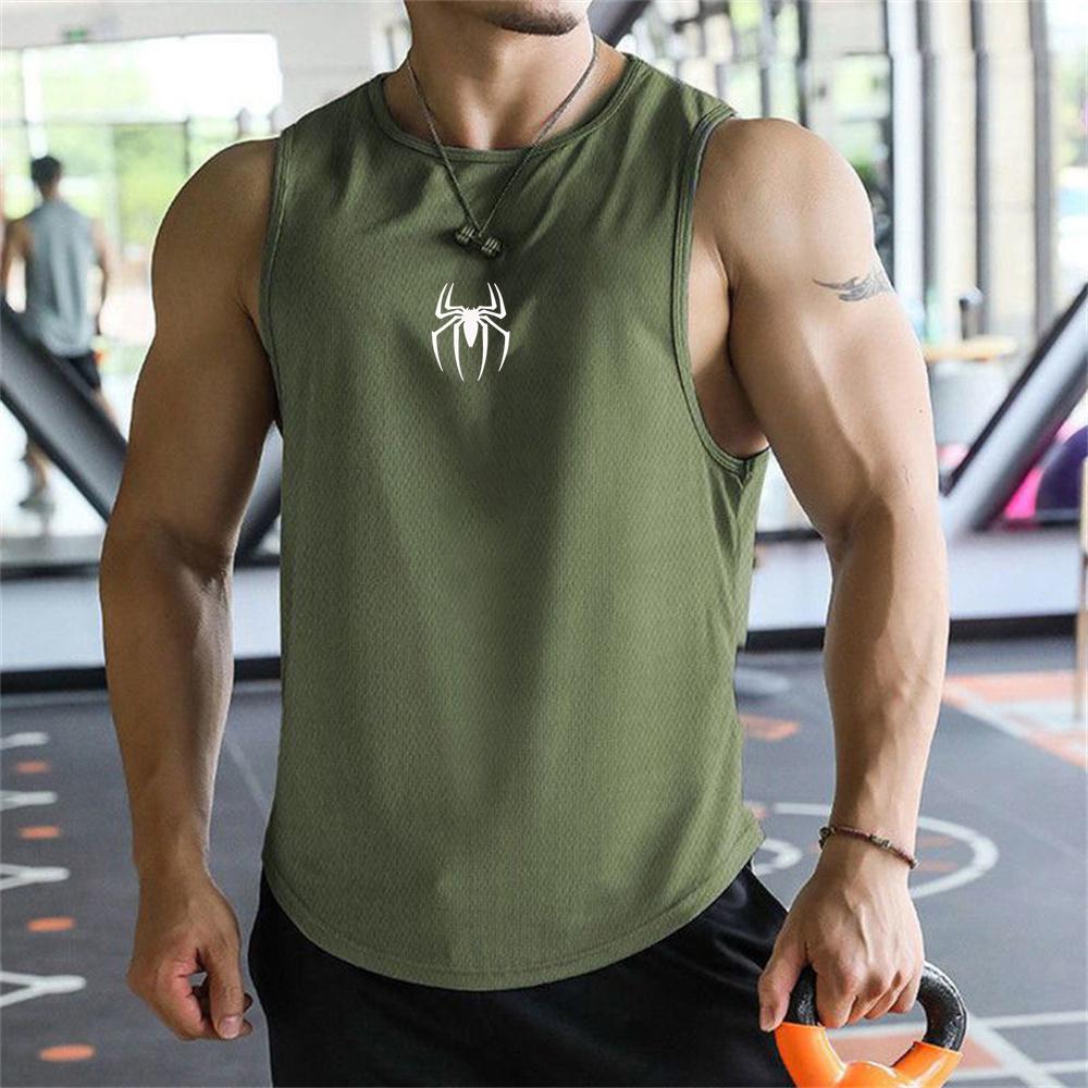Mens Bodybuilding Sleeveless Casual Hip Hop T-shirts Summer Cool Breathable Cotton Gym Fitness Muscle Tank Tops