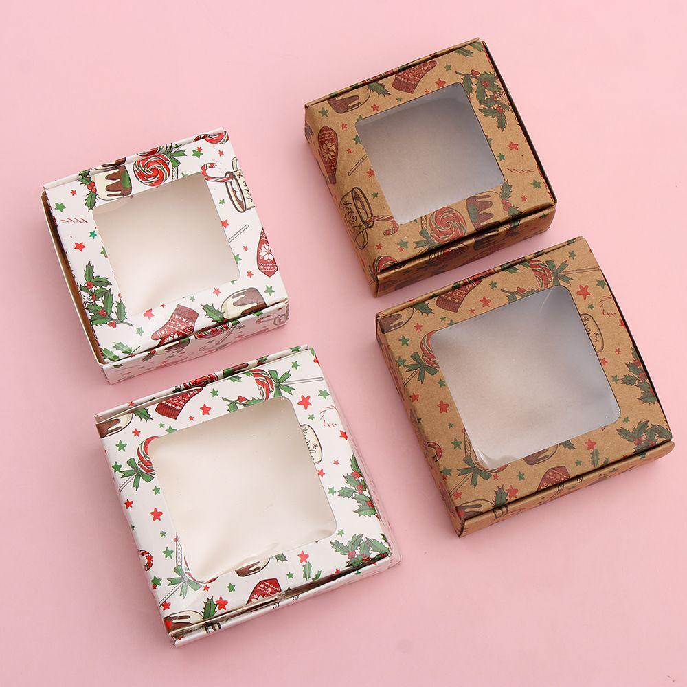 new DIY Multi-size Christmas gifts box gift box package box kraft window