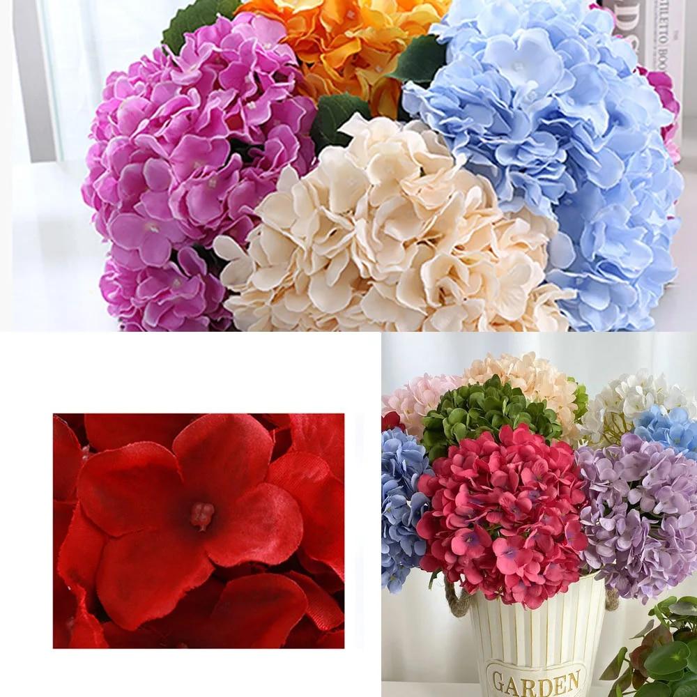 58cm Artificial Flowers Silk Hydrangea Bouque for Wedding Hotel Office Party Living Room Table Accessories Decoration