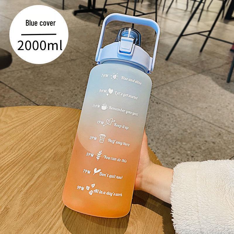 Large Capacity Portable Sports Water Bottle with Straw