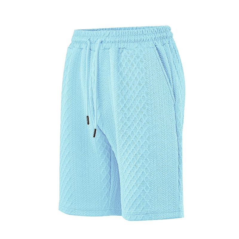 Herren-Shorts in Übergröße für den Sommer, Lässige Passform, Atmungsaktiv, Leicht dehnbar, Tunnelzugbund, Gerades Bein, Jacquard-Stoff