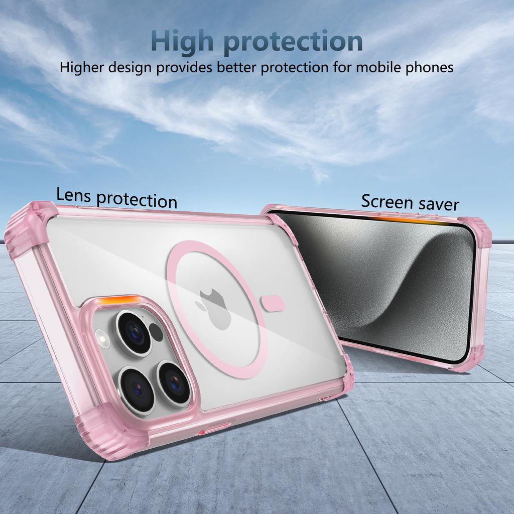 For iPhone 13 Pro Max Magnetic Phone Case TPU+PC Back Cover Compatible with Magsafe