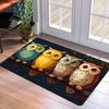 1Pcs Anti Fatigue Kitchen Rugs Adorable Owl Print Waterproof Non Slip Thick Cushioned Mat
