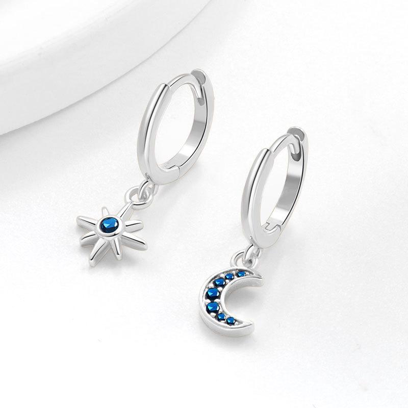 

Vintage Bohemian Asymmetric Star And Sun Earrings For Women Trendy Personality Statement Ear Jewelry Fashion Accessories платиновий