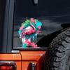 QT2195#15cm Suluboya Pembe Flamingo Su Geçirmez Araba Dekoratif Çıkartma, Arabalar, Dizüstü Bilgisayarlar, Tamponlar, Cam Pencere Çıkartması İçin Uygundur