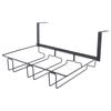 Under Cabinet Iron Wine Glass Rack 3-Row Hanging Stemware Holder 34x23cm Space-Saving Glasses Storage for Kitchen