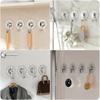 4PCS Wall-mounted Diamond Hook Non-perforated Waterproof Strong Stick Towel Hanging Door Rear Bag Key Hanging Rack
