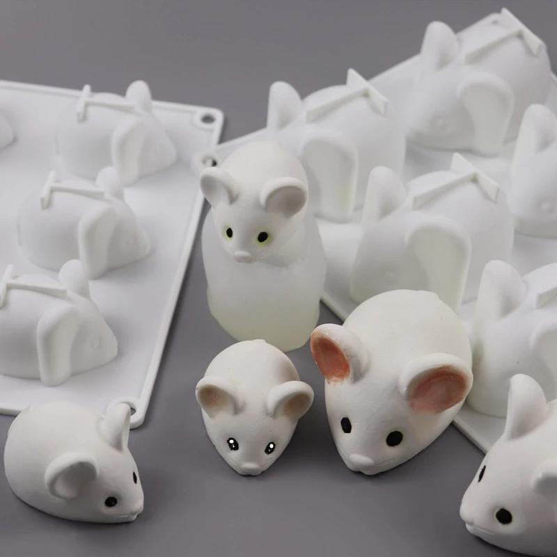 6-cavity Mouse Mold Mousse Cake Dessert Baking Chocolate Silicone Mould Kitchen Bakeware Fondant Cake Decorating Tools