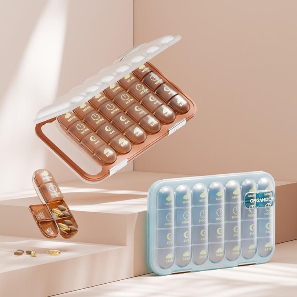 Large Capacity Weekly Pill Box Separate Grid Pill Storage Box Pill Organizer  Travel Use
