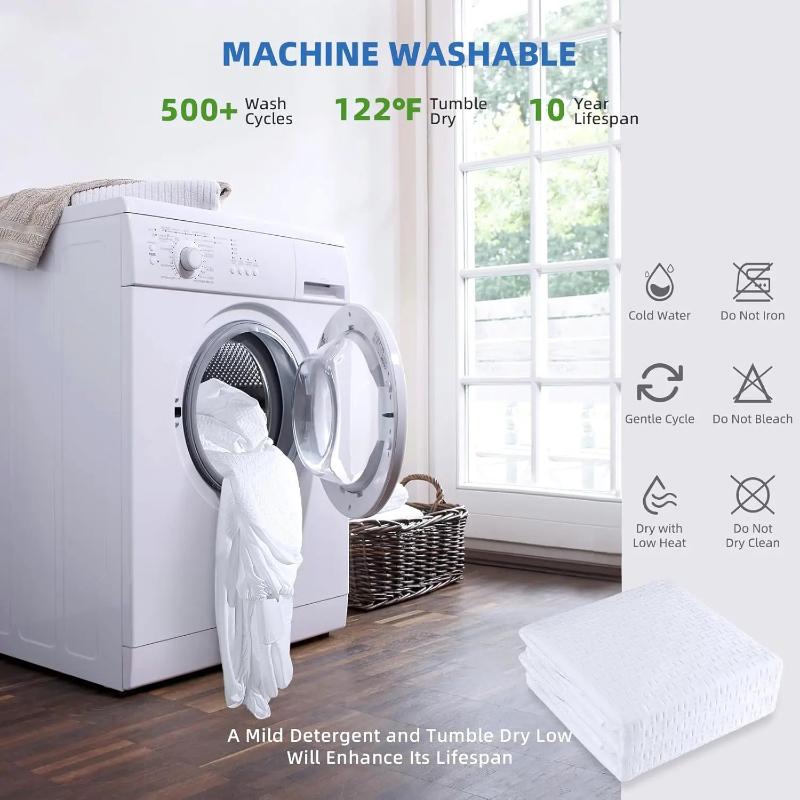 Waterproof Fitted Sheet Bedding Cover Bed Cloth Solid Color Mattress ,Soft Breathable Noiseless Bed Cover Deep Pocket Large Size