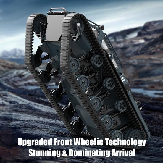 2.4GHz Remote Control Tank with LED Light Rechargeable RC Drift Stunt Car