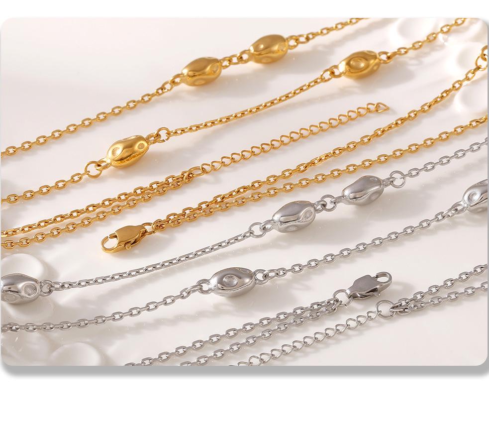 European & American Long Double-Layered Beaded Sweater Chain, Titanium Steel Clavicle Chain for Women, Simple & Versatile Design