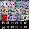 120pcs Bow Charms Nails Rhinestones for Nails Rhinestones Crystal Mini Ribbon Parts Nail Art Supplies MJZ11