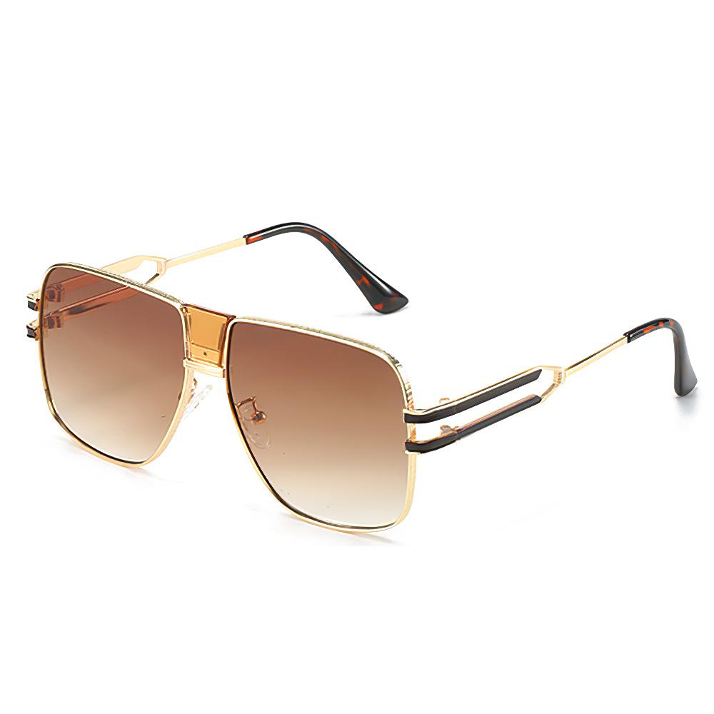 Fashionable High-End Oval Shaped Sunglasses For Women With Unique Golden Frame Delicate Frame Design Paired Women Sunglasses