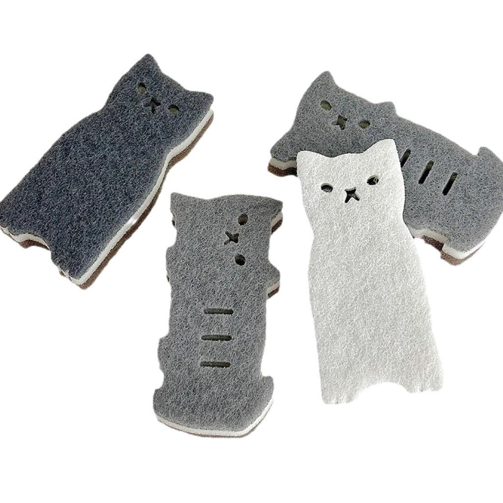 Bedårande Kattunge Svamp Loofah-stil Tjock Köks Skursvamp för Diskning