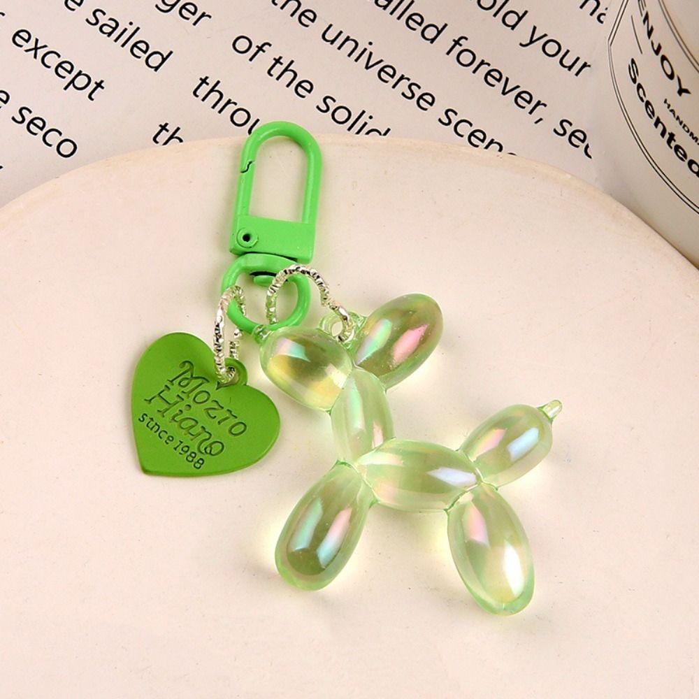 

Dog Jelly Balloon Puppy Keychain Dazzling Colors Cartoon Puppy Pendant Unique Girls зелений