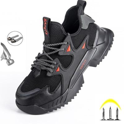 Męskie buty robocze BHP Buty budowlane ze stalowymi noskami Trampki Oddychające Lekkie Niezniszczalne obuwie przemysłowe Obuwie męskie