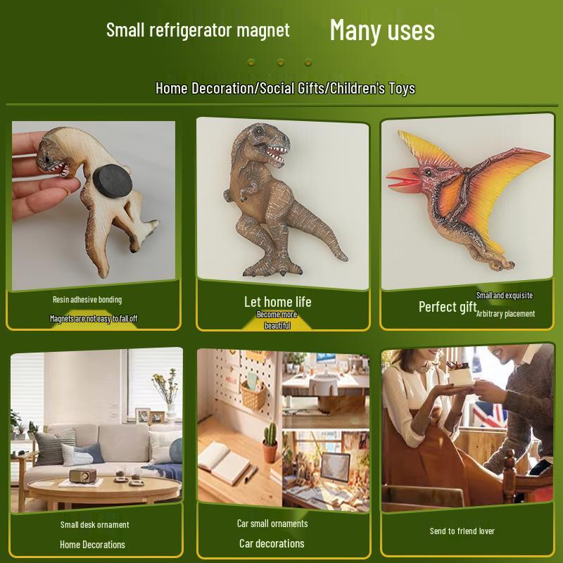 3D Stereo Jurassic Dinosaurier Harz Kühlschrankmagnet für Kinder
