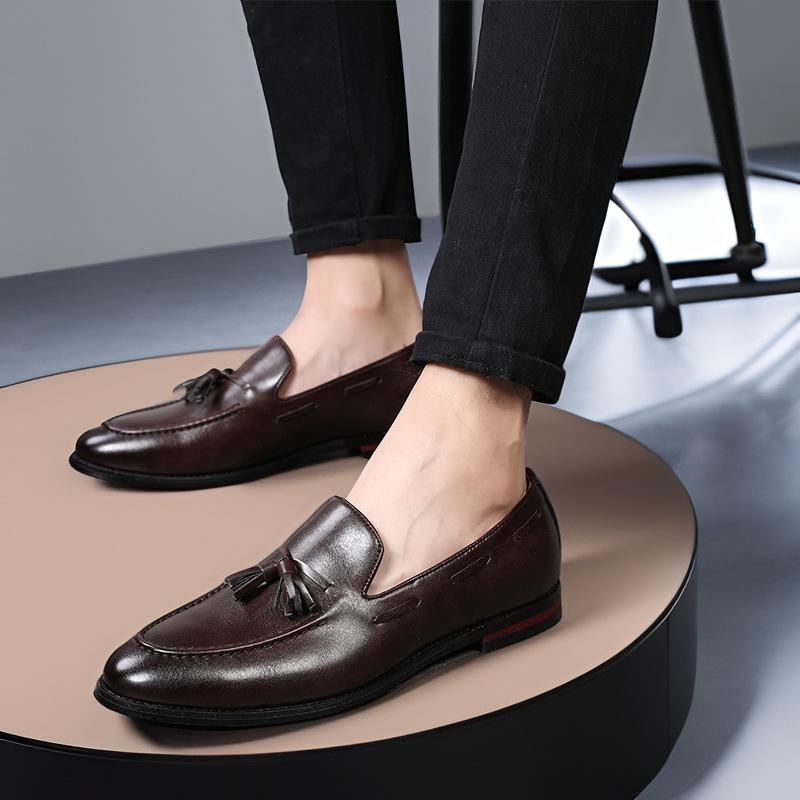 Shoes men's shoes spring British Korean version men's casual leather shoes Doudou shoes men's summer men's leather shoes one piece 2025