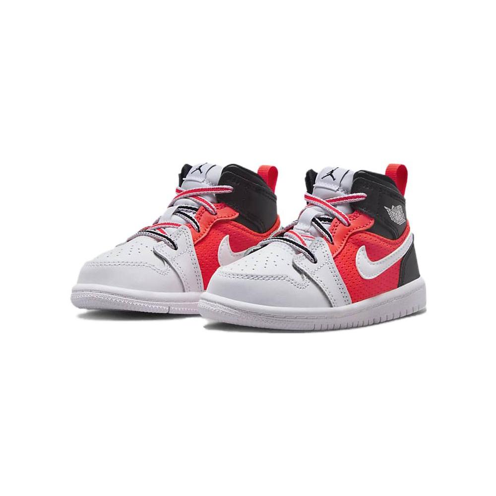 New Jordan Air Jordan 1 Mid SE TD Slip-Resistant Anti-Kick High-Top Baby & Toddler Shoes White Black Red Infant And Toddler FB4419-016