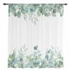 Spring Watercolor Plant Eucalyptus Leaves Sheer Curtains for Living Room Decoration Window Curtains Kitchen Tulle Voile Curtains