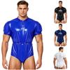 Men Waterproof Adaptive Bodysuit Short Sleeve Buttoned Waist Detachable Bottoms Diaper Cover Romper Special Need Clothing