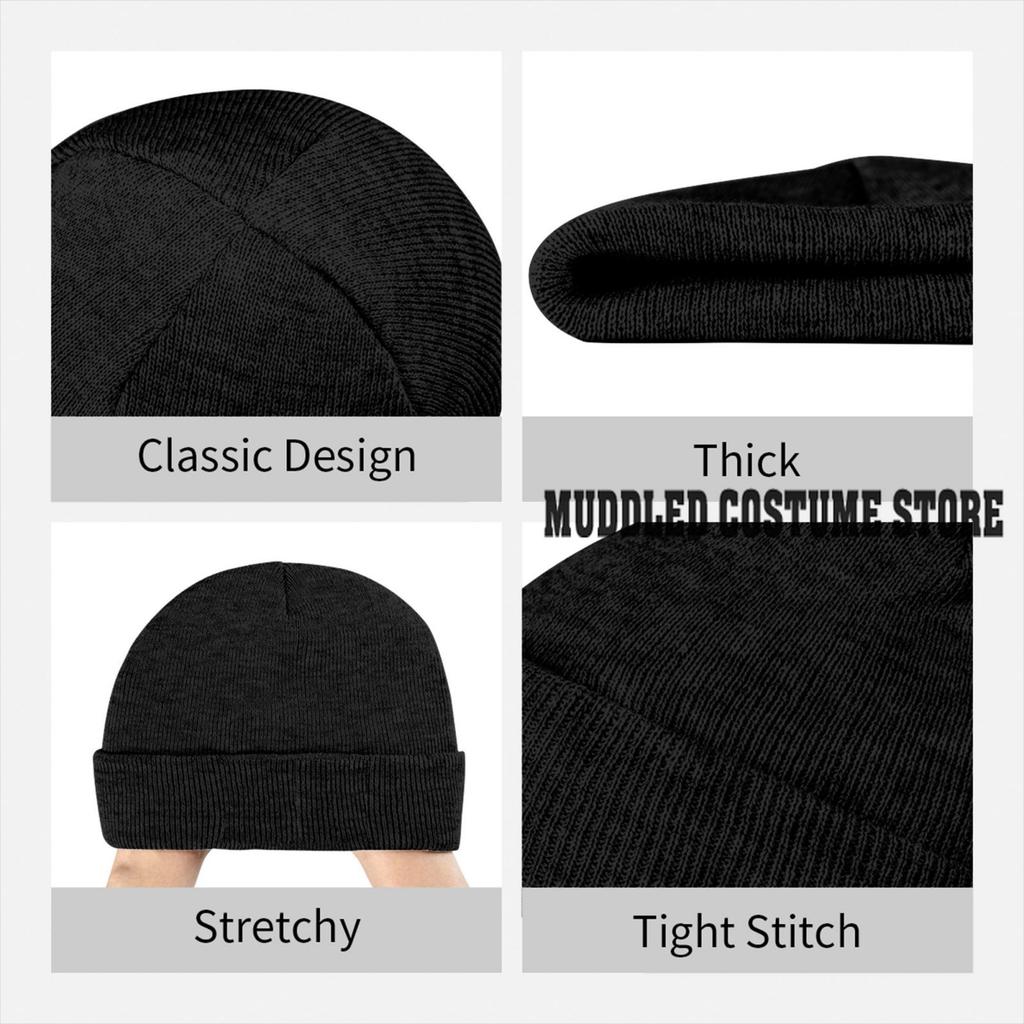 Czapka z wzorem buldoga francuskiego Vintage Graphic Knit Hat Retro Streetwear Miękka Ciepła Pomysł na prezent na Dzień Ojca Prezent dla mężczyzny i kobiety