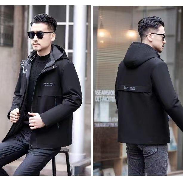 

Мужская парка с капюшоном из кожи и меха кролика рекс M (90-105 Jin)