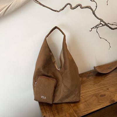 Coreano Lazy Wind Casual Grande Capacidade Bolsa de Ombro Feminina Outono E Inverno Muyin Mesma Bolsa Texturizada Fosca