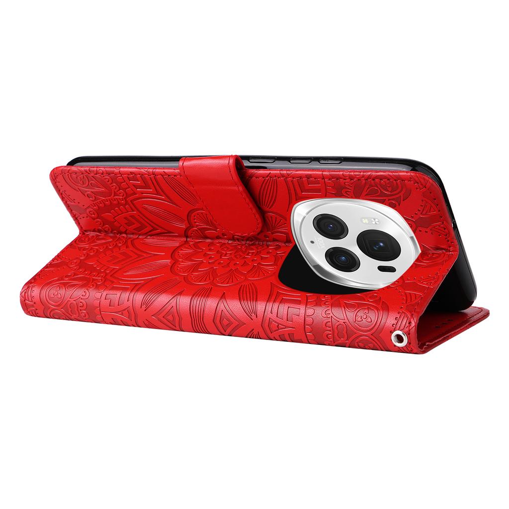 For Honor Magic6 Pro 5G Anti-Scratch Wallet Stand Phone Case Sunflower Leather Stand Mobile Phone Cover