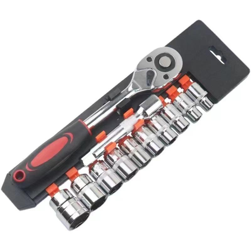 Dafei 12-Piece Hex Socket Ratchet Wrench Set for Car, Motorcycle, and Home Repair