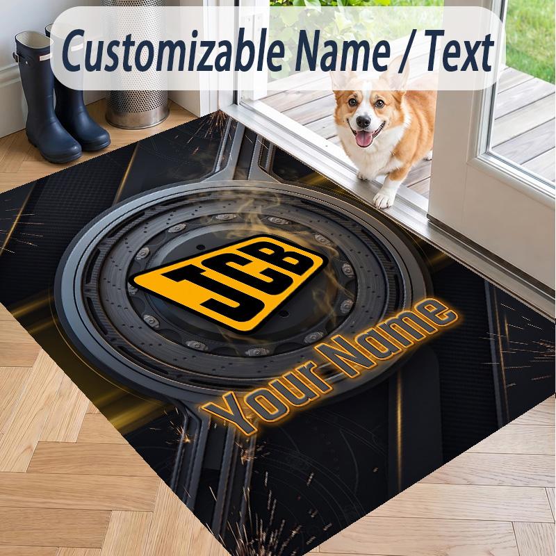 Custom Text Printed Rug JCB Non Slip Floor Carpet For Home Room Decor