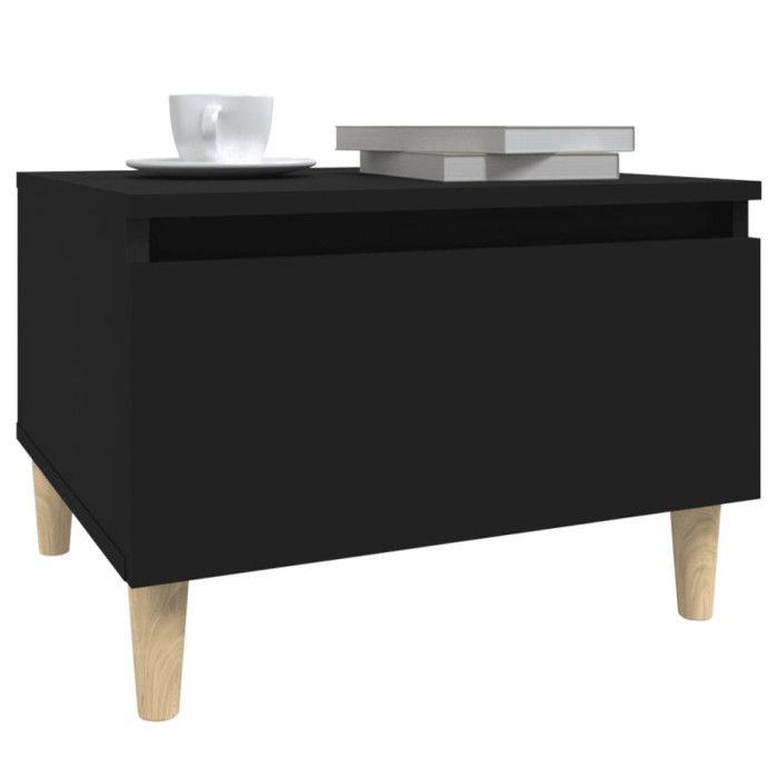 819502 vidaXL Side Table Black 50x46x35 Cm Engineered Wood