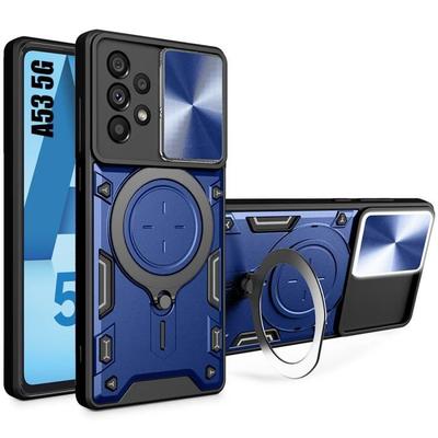 Case - BOOLING - for Samsung Galaxy A53 5G - Navy Blue - Shockproof Protection - Ring Stand